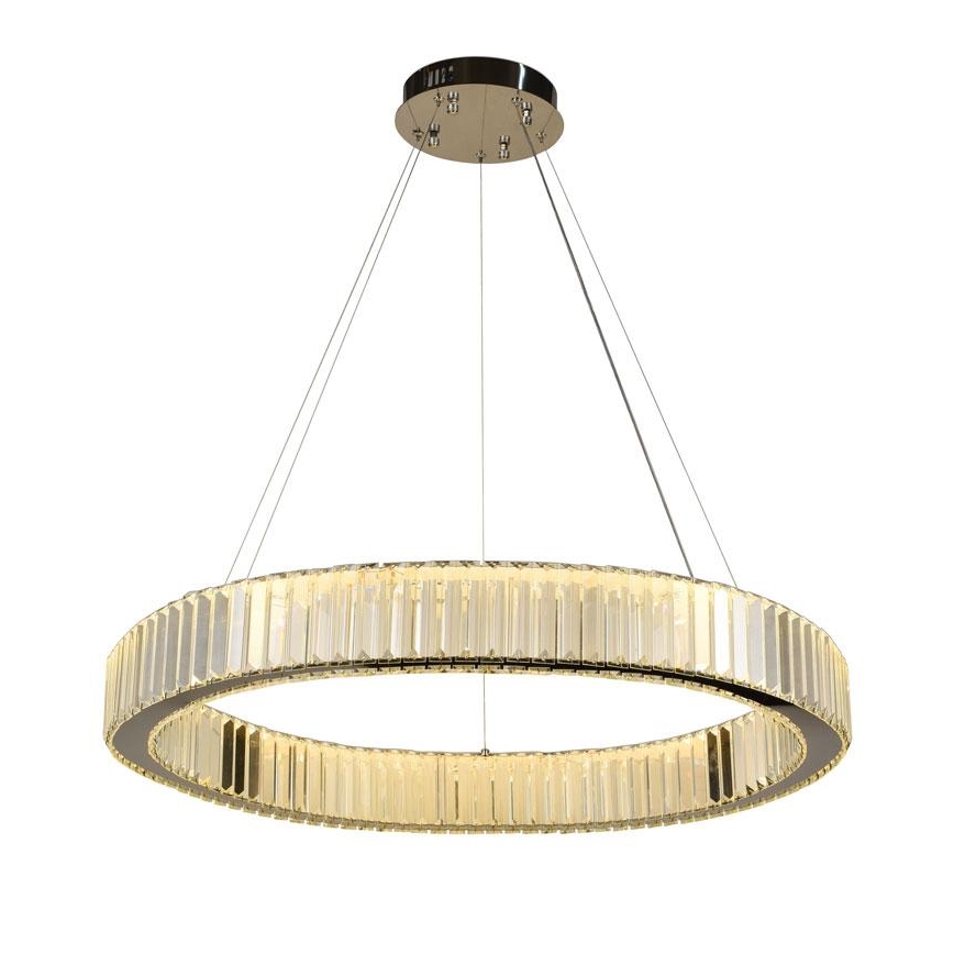 Suspension filaire en cristal à intensité variable LED/50W/230V 3000-6500K chrome brillant + télécommande