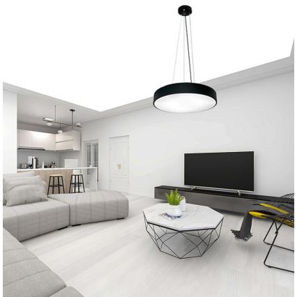 Suspension filaire à intensité variable LED/50W/230V 3000-6500K noir + Télécommande