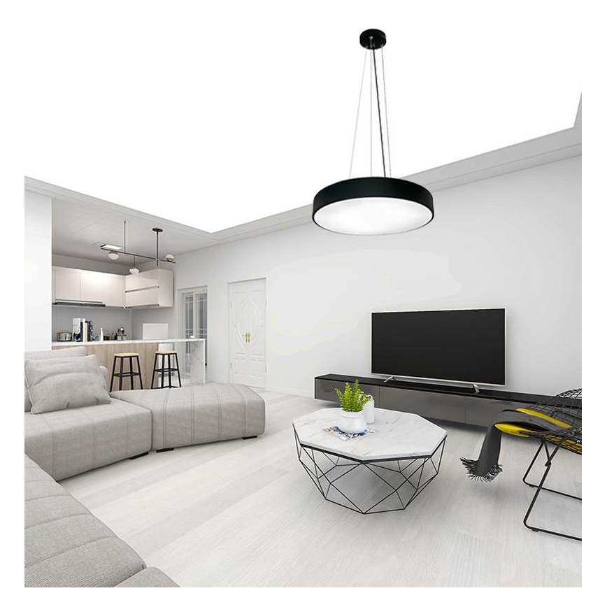 Suspension filaire à intensité variable LED/50W/230V 3000-6500K noir + Télécommande