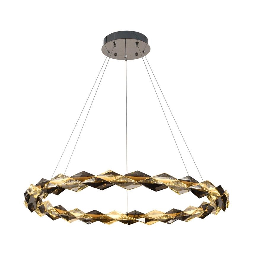 Suspension filaire en cristal à intensité variable LED/55W/230V 3000-6500K chrome brillant + télécommande