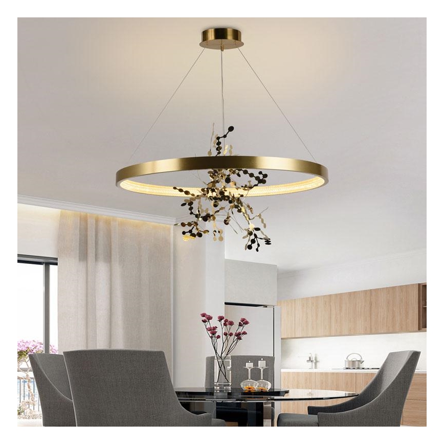 Suspension filaire à intensité variable LED/55W/230V 3000-6500K doré + télécommande