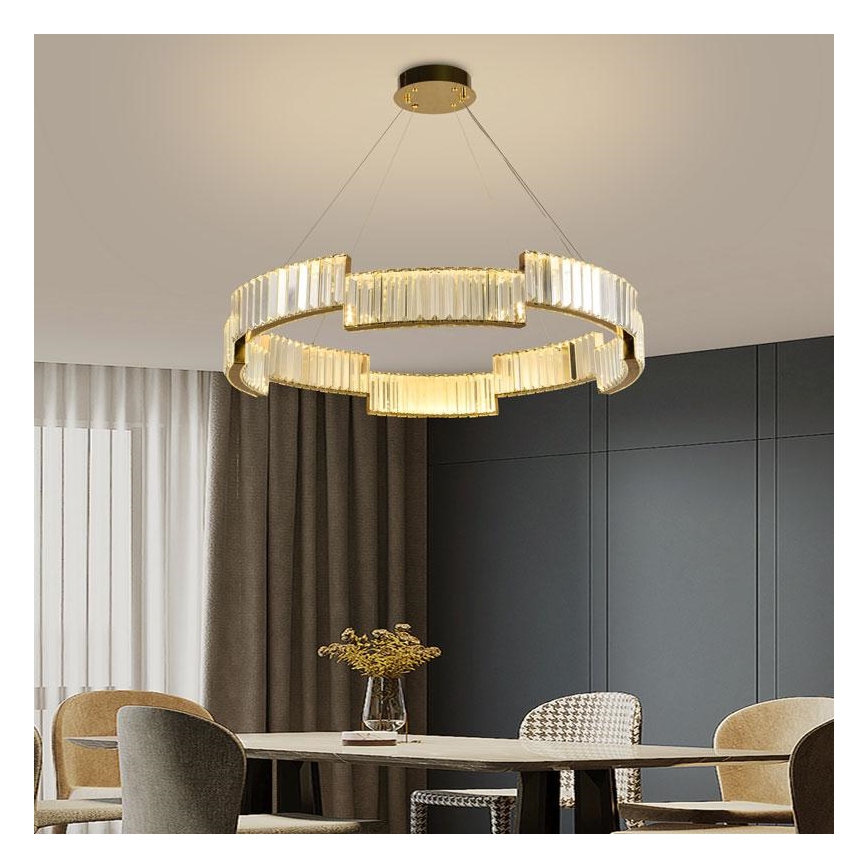 Suspension filaire à intensité variable LED/60W/230V 3000-6500K doré + télécommande