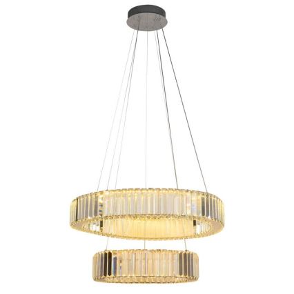 Suspension filaire en cristal à intensité variable LED/65W/230V 3000-6500K chrome brillant + télécommande