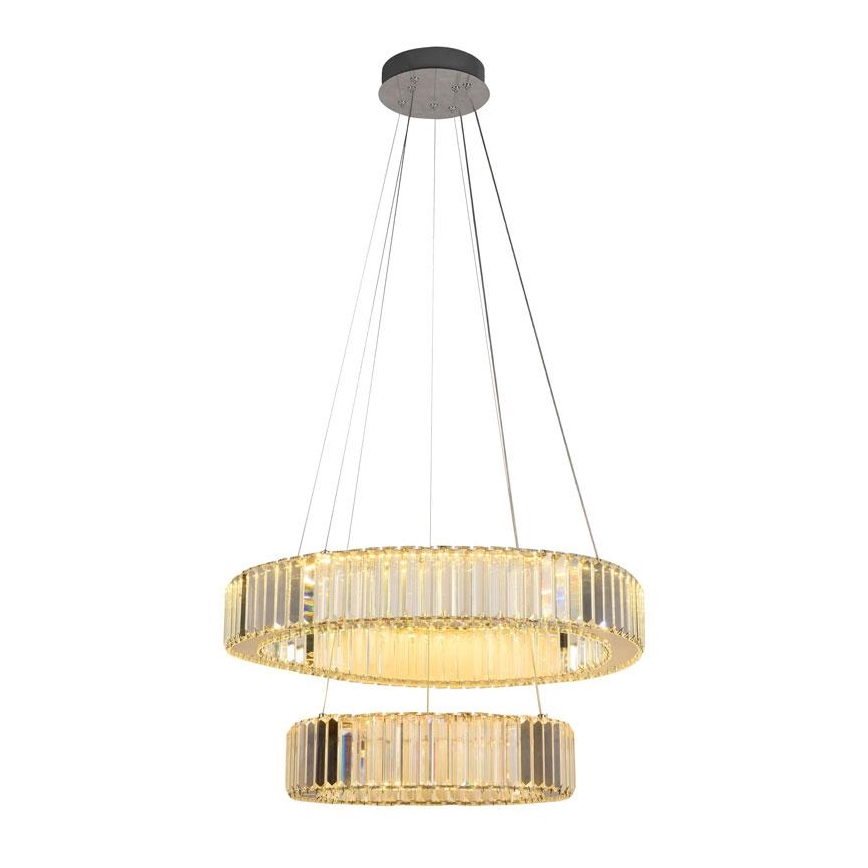 Suspension filaire en cristal à intensité variable LED/65W/230V 3000-6500K chrome brillant + télécommande