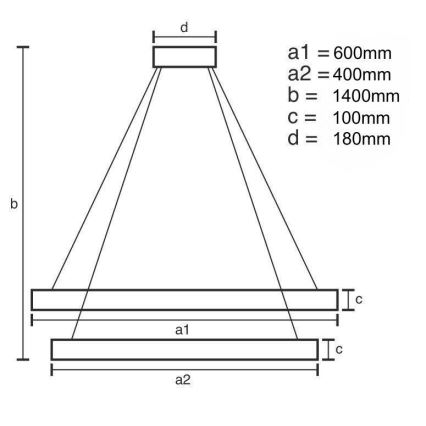 Suspension filaire à intensité variable LED/65W/230V 3000-6500K chrome + télécommande