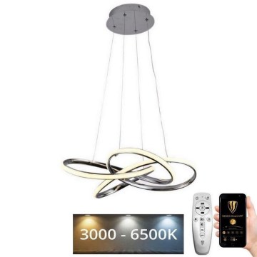 Suspension filaire à intensité variable LED/65W/230V 3000-6500K d. 48 cm gris + Télécommande