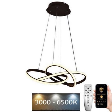 Suspension filaire à intensité variable LED/65W/230V 3000-6500K d. 48 cm marron + Télécommande