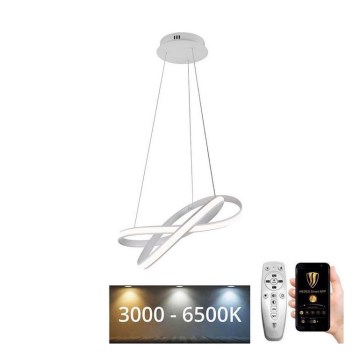Suspension filaire à intensité variable LED/70W/230V 3000-6500K d. 55 cm blanc + Télécommande