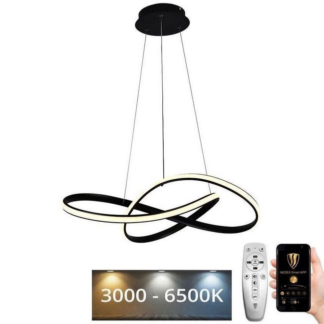 Suspension filaire à intensité variable LED/70W/230V 3000-6500K d. 55 cm + Télécommande