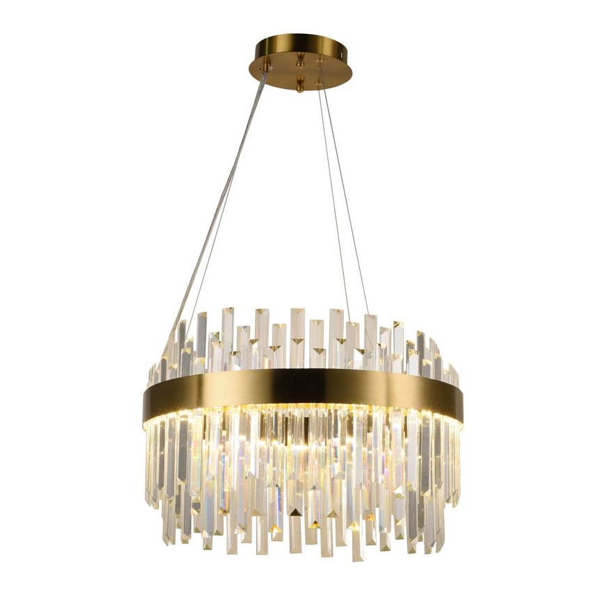 Suspension filaire en cristal à intensité variable LED/70W/230V 3000-6500K doré + télécommande