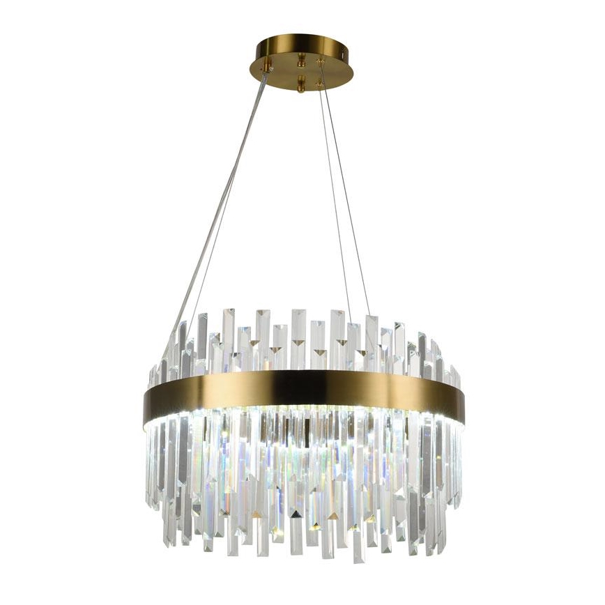 Suspension filaire en cristal à intensité variable LED/70W/230V 3000-6500K doré + télécommande