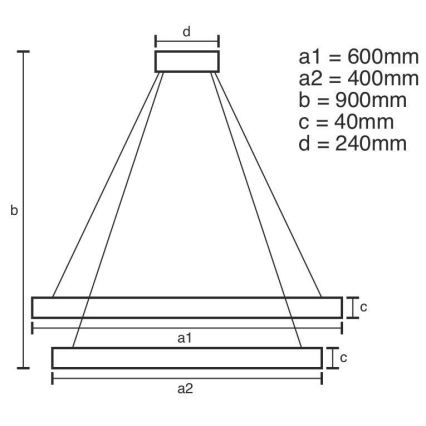 Suspension filaire à intensité variable LED/70W/230V 3000-6500K + télécommande