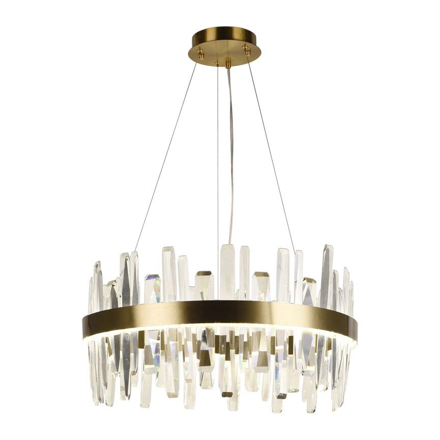 Suspension filaire en cristal à intensité variable LED/80W/230V 3000-6500K doré + télécommande