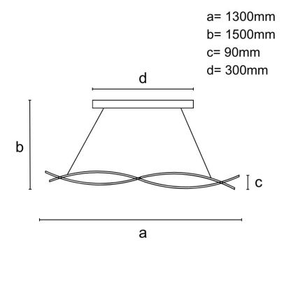 Suspension filaire à intensité variable LED/80W/230V 3000-6500K + télécommande