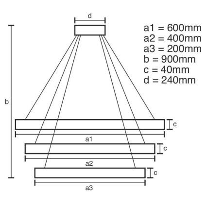 Suspension filaire à intensité variable LED/85W/230V 3000-6500K + télécommande