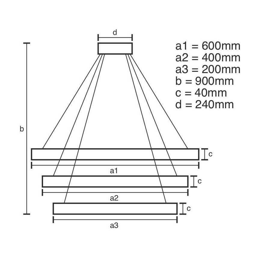 Suspension filaire à intensité variable LED/85W/230V 3000-6500K + télécommande