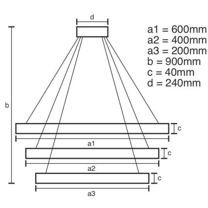 Suspension filaire à intensité variable LED/85W/230V 3000-6500K + télécommande