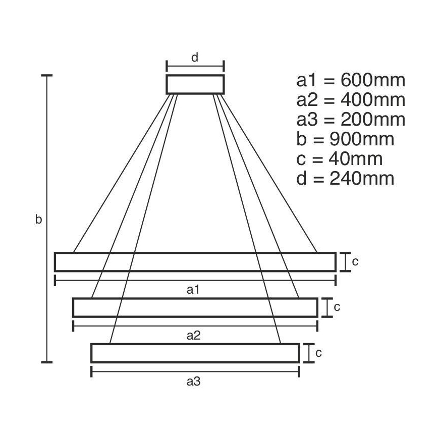 Suspension filaire à intensité variable LED/85W/230V 3000-6500K + télécommande