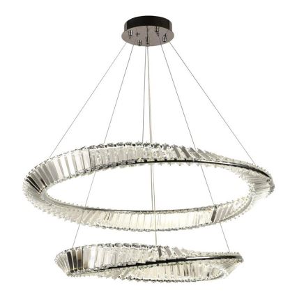Suspension filaire en cristal à intensité variable LED/90W/230V 3000-6500K chrome brillant + télécommande
