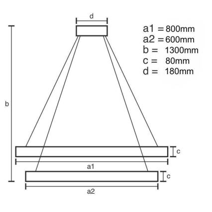 Suspension filaire en cristal à intensité variable LED/90W/230V 3000-6500K chrome + télécommande