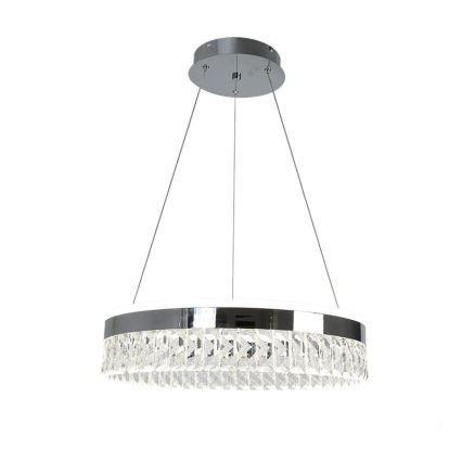 Suspension filaire en cristal à intensité variable LED/90W/230V 3000-6500K chrome brillant + télécommande
