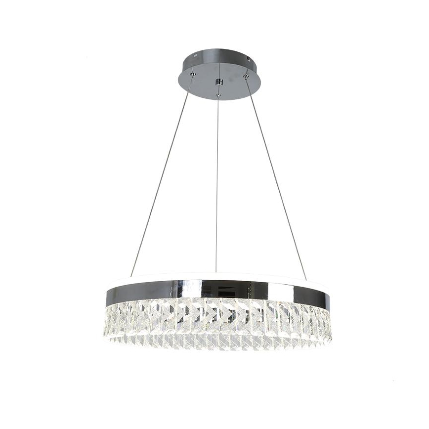 Suspension filaire en cristal à intensité variable LED/90W/230V 3000-6500K chrome brillant + télécommande