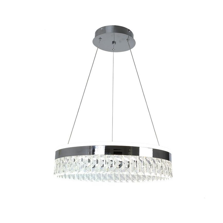 Suspension filaire en cristal à intensité variable LED/90W/230V 3000-6500K chrome brillant + télécommande