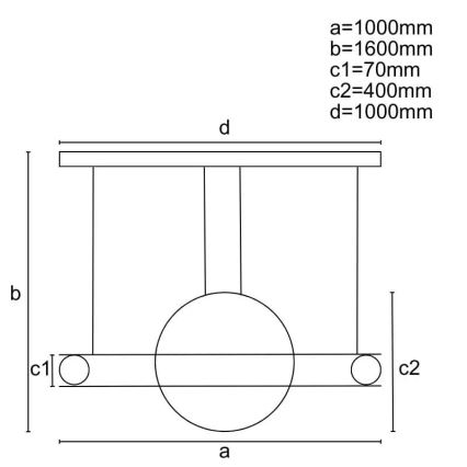 Suspension filaire à intensité variable LED/95W/230V 3000-6500K + télécommande