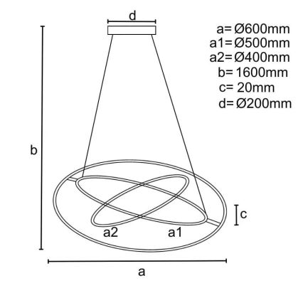 Suspension filaire à intensité variable LED LED/105W/230V 3000-6500K + télécommande