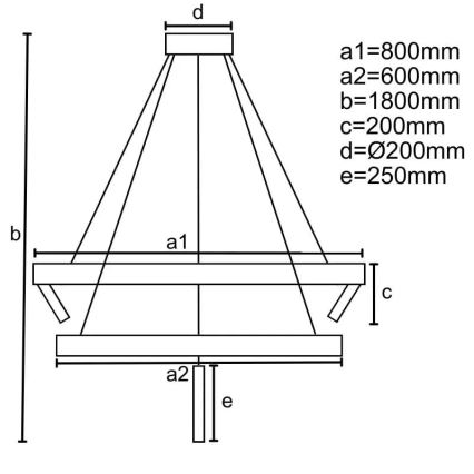 Suspension filaire à intensité variable LED LED/140W/230V 3000-6500K + télécommande