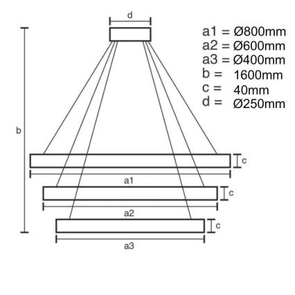 Suspension filaire à intensité variable LED LED/45W/230V 3000-6500K + télécommande