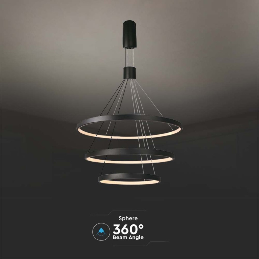 Suspension filaire à intensité variable LED LED/46W/230V 3000K noir