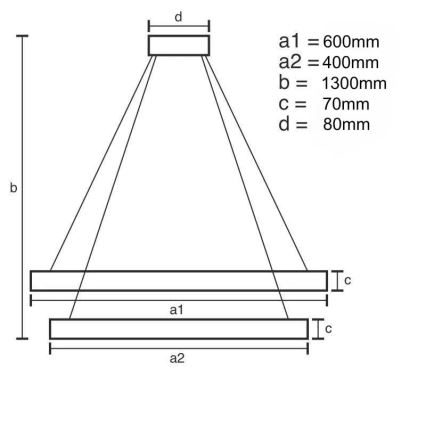 LED à intensité variable cristal suspension filaire LED/65W/230V 3000-6500K + télécommande