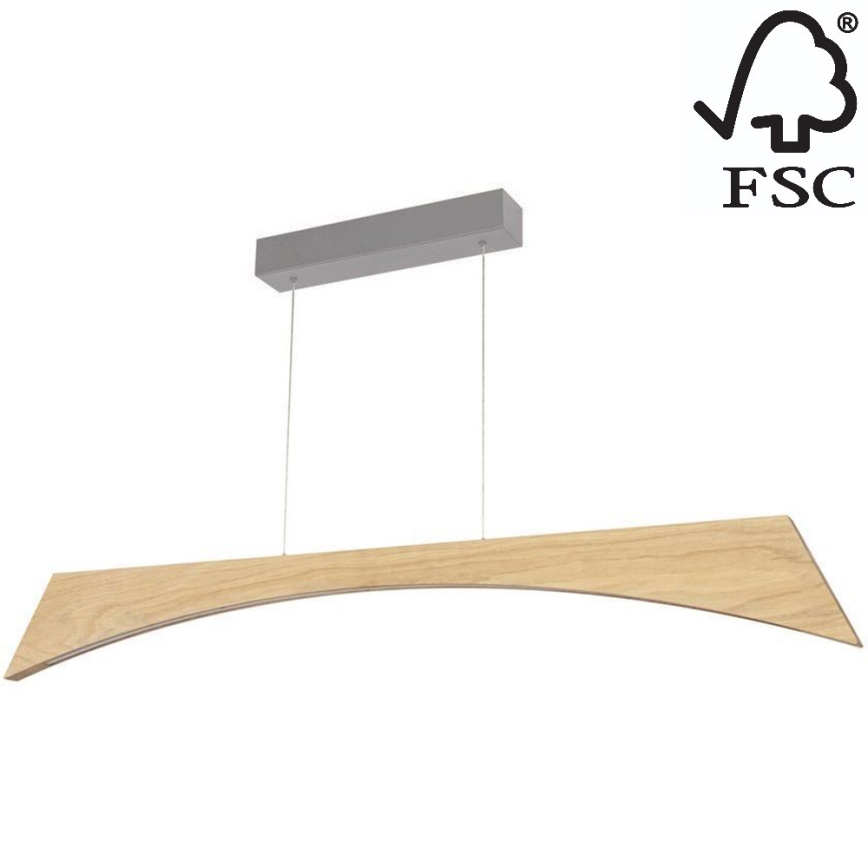 Suspension filaire à intensité variable ZIAD LED/14W/230V chêne – FSC certifié