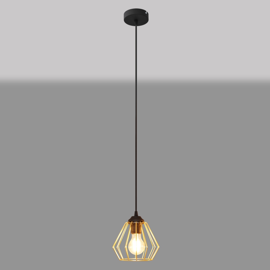 Suspension filaire AGAT 1xE27/15W/230V doré/noir