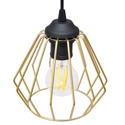 Suspension filaire AGAT 2xE27/15W/230V doré/noir
