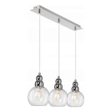 Suspension filaire AKSO 3xE14/40W/230V argent
