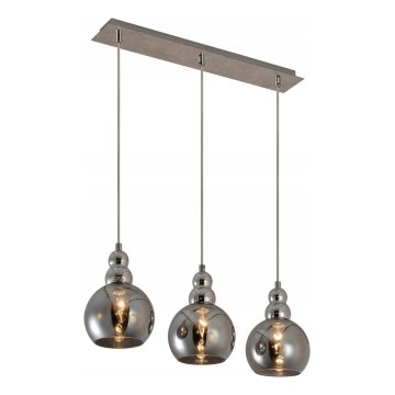 Suspension filaire AKSO 3xE14/40W/230V chrome mat