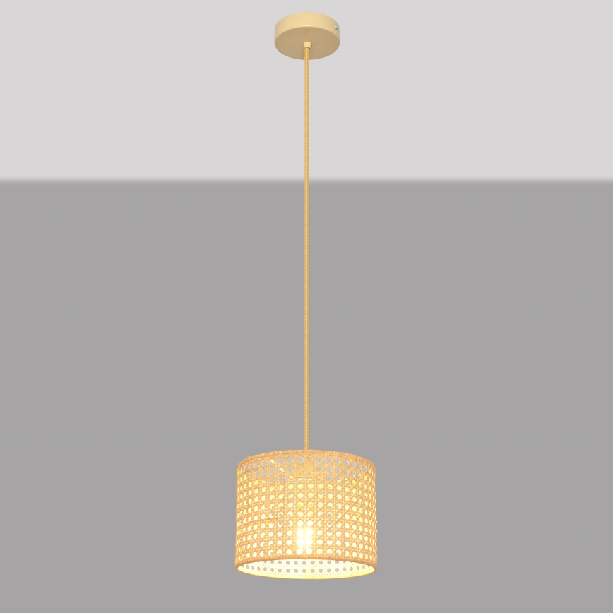 Suspension filaire ALBA 1xE27/15W/230V diam. 20 cm rotin