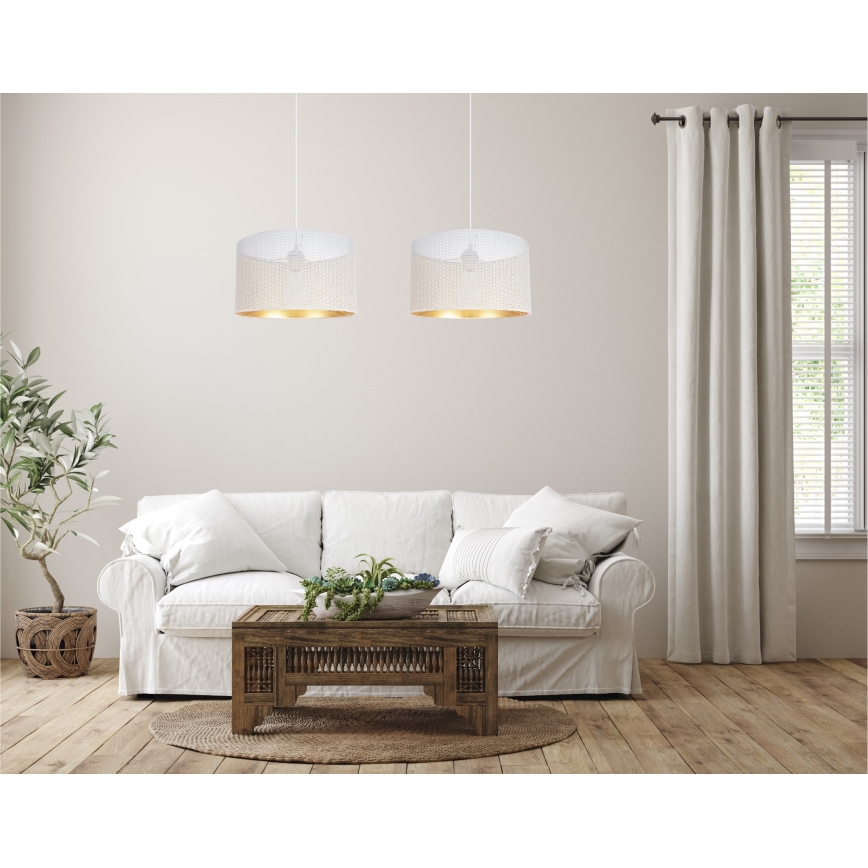 Suspension filaire ALDO 2xE27/60W/230V blanc