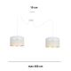 Suspension filaire ALDO 2xE27/60W/230V blanc