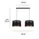 Suspension filaire ALDO 2xE27/60W/230V noir