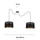 Suspension filaire ALDO 2xE27/60W/230V noir