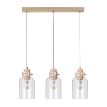 Suspension filaire ALESSANDRO 3xE27/60W/230V chêne