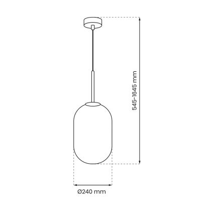 Suspension filaire ALIAS 1xE14/40W/230V d. 24 cm noir/gris