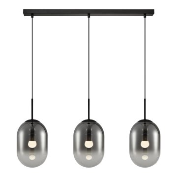 Suspension filaire ALIAS 3xE14/40W/230V noir/gris