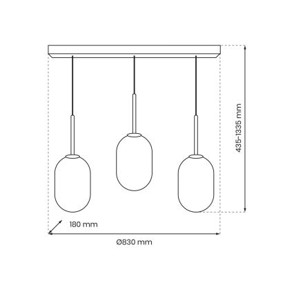 Suspension filaire ALIAS 3xE14/40W/230V noir/gris