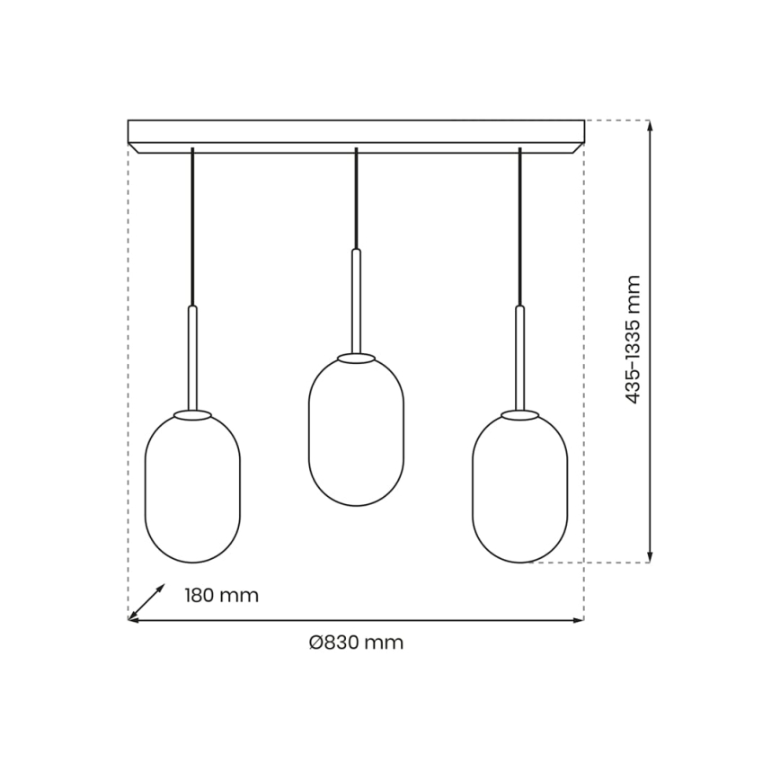 Suspension filaire ALIAS 3xE14/40W/230V noir/gris