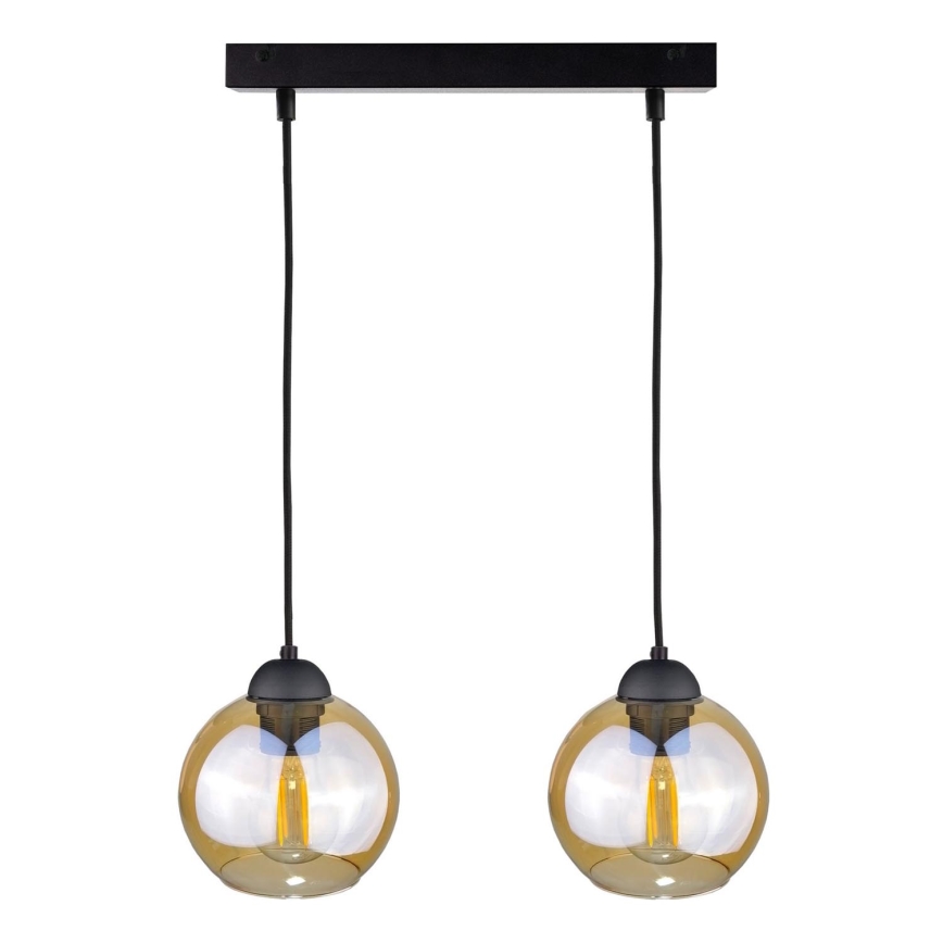 Suspension filaire AMBRE BLACK 2xE27/60W/230V