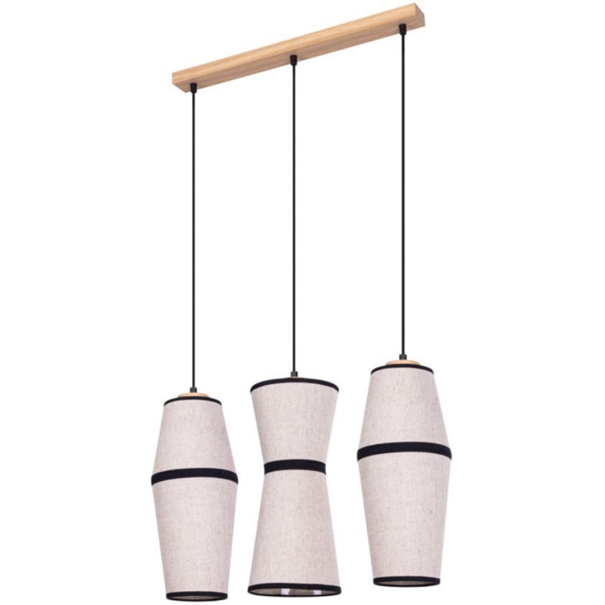 Suspension filaire AMIGO 3xE27/25W/230V chêne